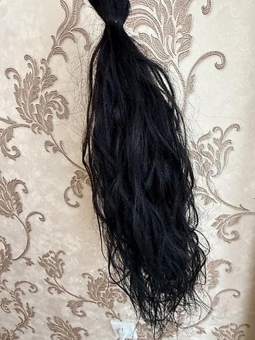 Təbii qara saç quyruqları – 2 ədəd - Material: 100% təbii insan saçı — 2
