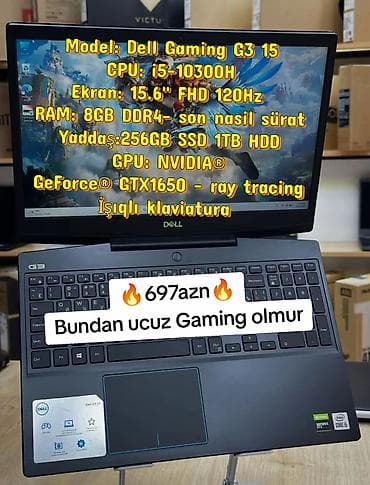 İşlənmiş Dell G, 15.6 ", Intel Core i5, 256 GB