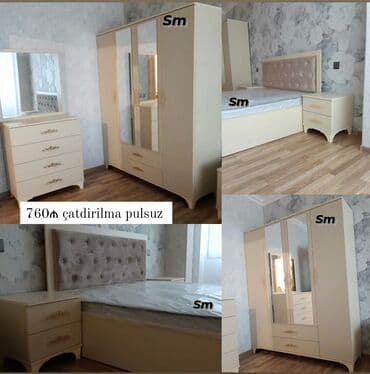 komod üçün döşəkcə: İkinəfərlik çarpayı, 2 tumba, Dolab, Komod, Yeni — 10