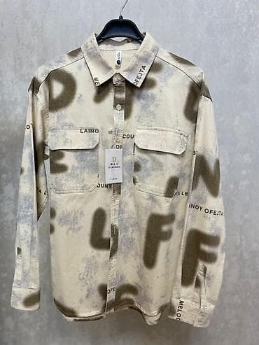 Uniseks uzunqol köynək – D-LAOCHUAN - Rəng: krem/bej fon üzərində