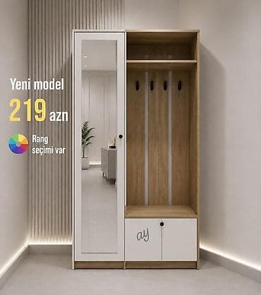 Dəhliz üçün çoxfunksiyalı paltar asqılığı və dolab komplekti - Yeni
