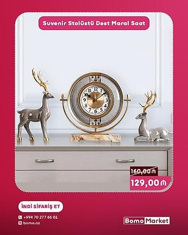 divar daşları: Suvenir Stolüstü Dəst – Maral Saat - Zərif dizaynlı stolüstü saat və — 1
