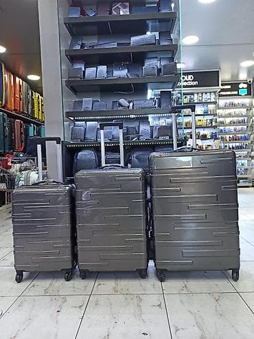 Səyahət üçün 3-lü çamadan dəsti - Material: sərt korpus (ABS tipli