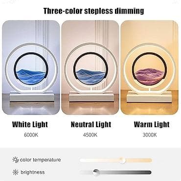 Sandıqlar: LED işıqlı qum saatı (qum mənzərə lampası) - Dizayn: Dairəvi çərçivə — 7