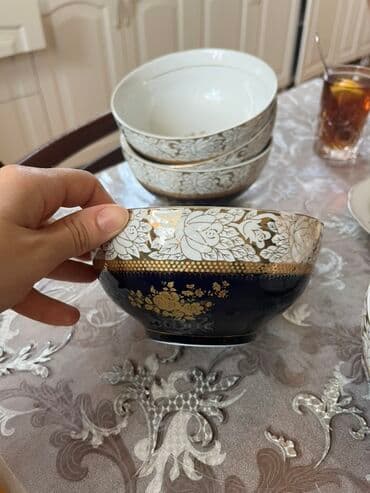 чайный набор: Миски, Набор из 6 шт., цвет - Белый, Фарфор — 1