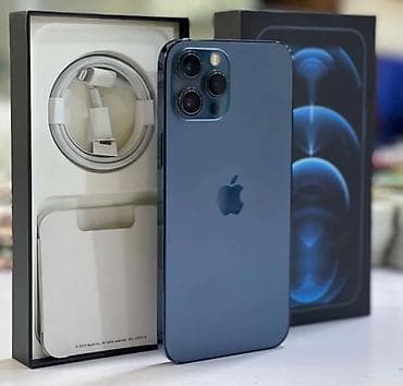honur telfonu: IPhone 12 Pro Max, 128 GB, Göy, Zəmanət, Simsiz şarj, Face ID — 1