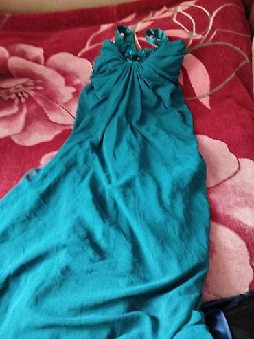 yun corablar: Qadın paltarları dəsti - Zümrüd-yaşıl, uzun şifon məxməri effektli — 1