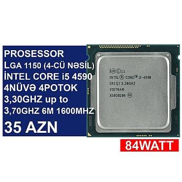 Prosessor “LGA 1150 (4cü nəsil) İntel Core i5 4590” ⭐LGA 1150 (4cü