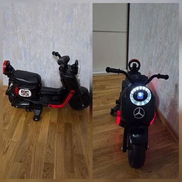 Uşaqlar üçün digər mallar: Uşaq üçün elektrikli motosikl - Rəng: qara, qırmızı detallarla - — 1