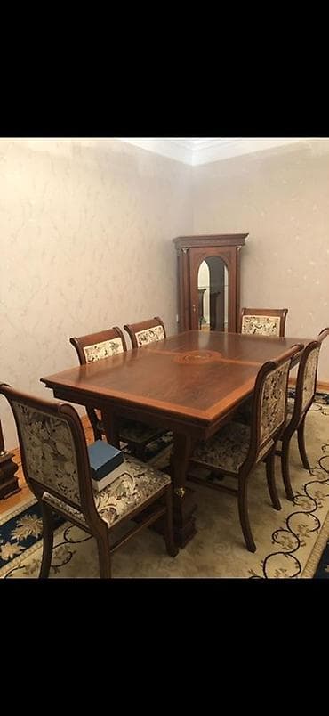 stol sekilleri: Qonaq otağı üçün, Açılmayan, Dördbucaq masa, 6 stul — 4