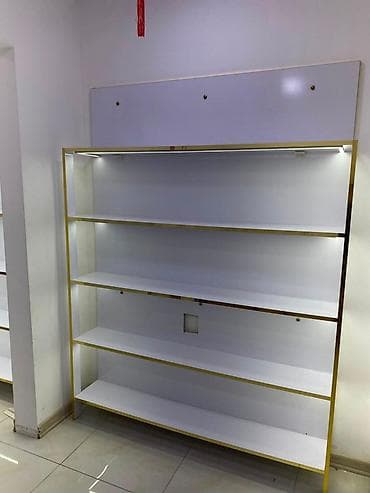 ucuz vitrin: Mağaza vitrin dəsti – LED işıqlı divar rəfləri və mərkəz stendi - — 1