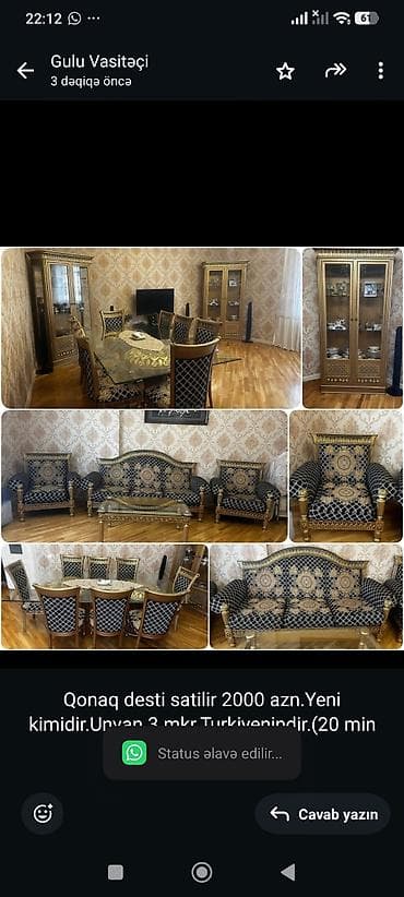 mebel alan: Qonaq desti satilir 2000 azn.Yeni kimidir.Unvan 3 — 1