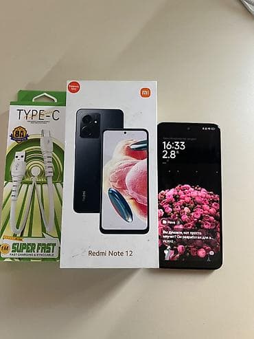 redmi a10: Redmi Note 12, 128 GB, rəng - Qara, Sensor, Face ID — 2