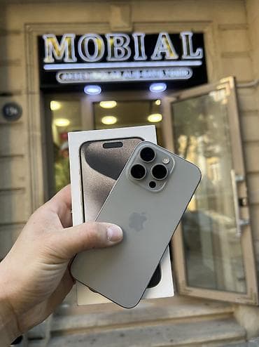 kredit iphone: IPhone 15 Pro, 256 GB, Natural Titanium, Zəmanət, Simsiz şarj, Face ID — 1