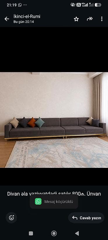 divan cay evi ucun: Divan əla vəziyyətdədi satılır 800₼. Ünvan Razin &Rumi — 1