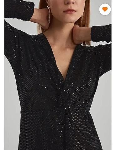 don sekilleri: Qara parıltılı ziyafət donu - Rəng: qara - Parça: incə — 2