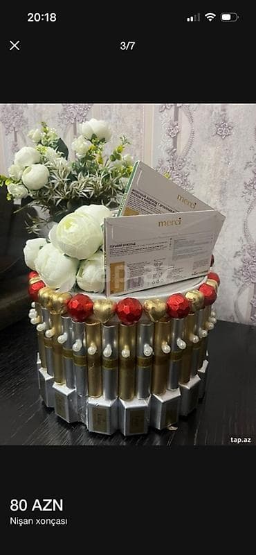 Хонча: Nişan xonçası – zərif dekorlu hədiyyə kompozisiyası. Nişan üçün — 5