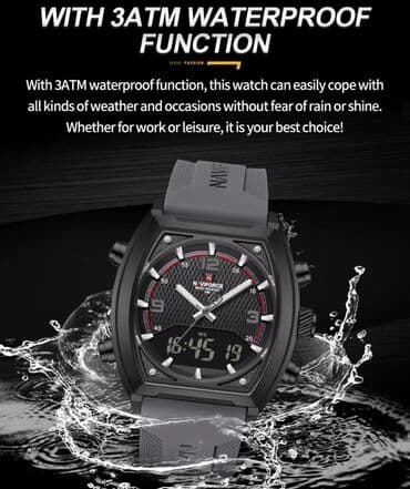 fosfor tesbeh: Yeni, Qol saatı, NaviForce, rəng - Qara — 2