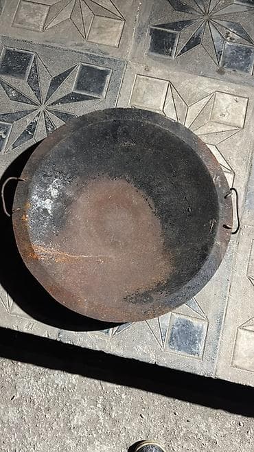 das pec: Dəmir sac qazan (wok tipli) - Material: qalın karbon polad/dəmir - — 5