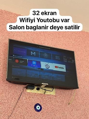 32" smart televizor - Ekran ölçüsü: 32 düym - Wi‑Fi dəstəyi - YouTube