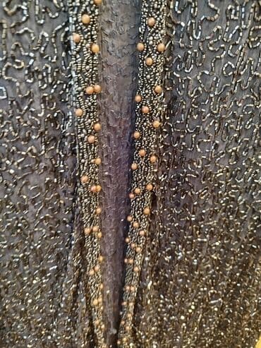 kolej jaket: Qadınlar üçün şəbəkəli, muncuq və qaş işləməli uzun kimono/üst geyimi — 2