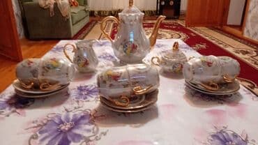 Mətbəx aksesuarları: Çay dəsti, rəng - Ağ, Farfor — 1