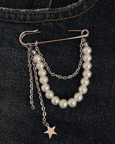 Trend asılqanlı sancaqlar / Əl işi Beaded pins — 5