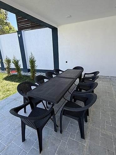 Açıq hava üçün masa və stul dəsti - Rəng: qara - Komplekt: 1 ədəd