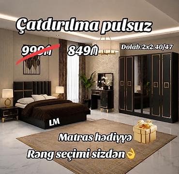Мебель: *Yataq dəsti* *Sifarişlə və yeni* Qiymət : *849₼* Dəstə — 1
