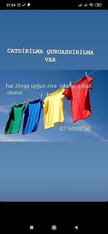 kabel yeri acan: 077 600 97 90 . mini . Zivə paltar asılan sifarişlə — 1