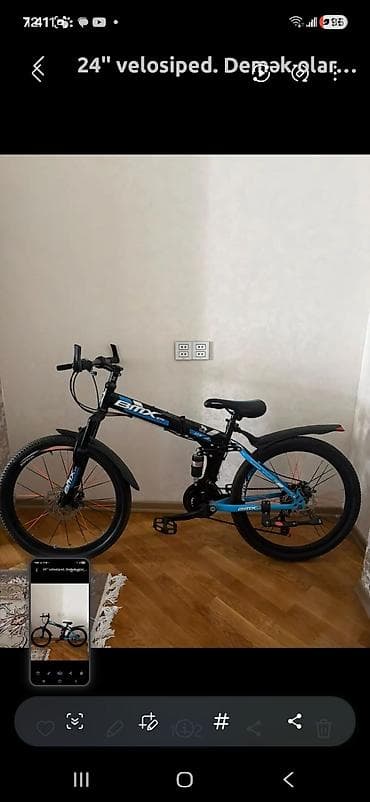 24" BMX GTM tipli qatlanan velosiped Xüsusiyyətlər: - Təkər ölçüsü — 1