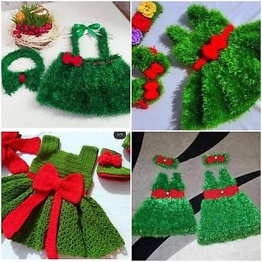 Столы для кормления: Toxunma uşaq donları – yaşıl rəngli, əl işi - Material: yumşaq akril — 2