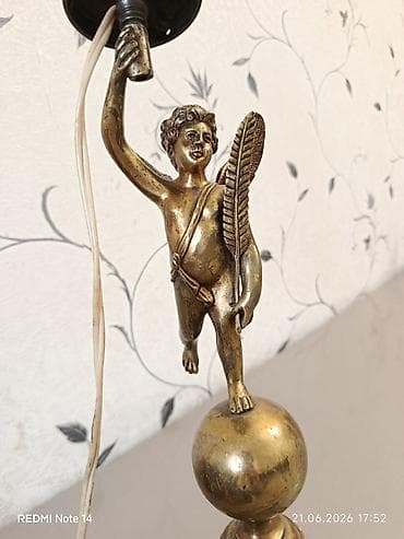 Bürünc dekorativ masa lampası – putto/ mələk fiquru ilə.Avropa — 4