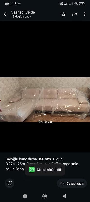 mebel almaq: Künc divan — 1