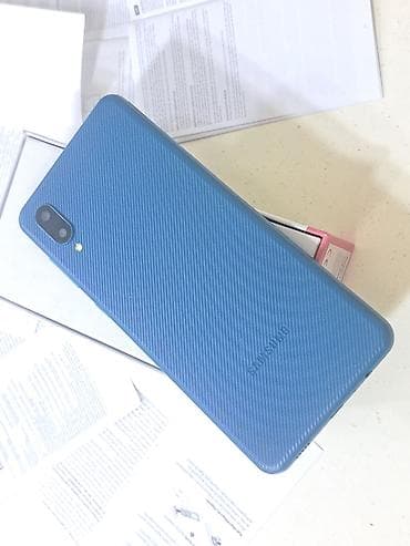 bakida kamera satisi: Samsung Galaxy A02, 32 GB, rəng - Göy, Düyməli, Sensor, Barmaq izi — 9
