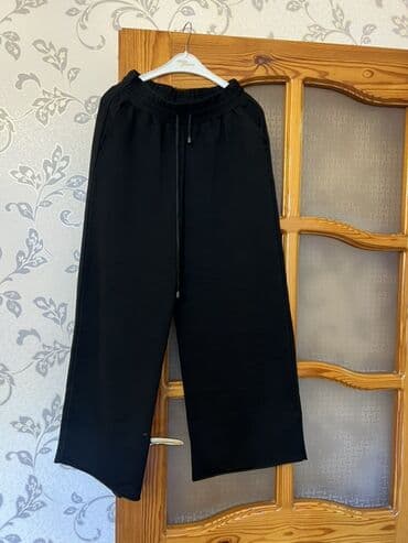 kapri şalvar: Qara rəngli rahat qadın şalvarı - Model: geniş kəsimli — 1