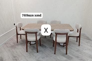 Yemək otağı üçün masa-stul dəsti - Komplekt: 1 ədəd böyük yemək — 1