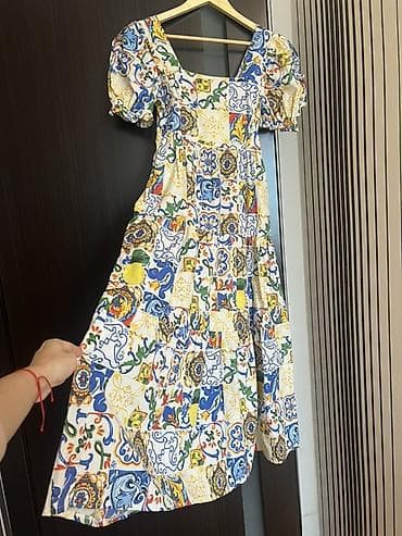 ketan don: Rəngarəng naxışlı yay donu - Model: kvadrat dekolteli, qısa “puf” — 2