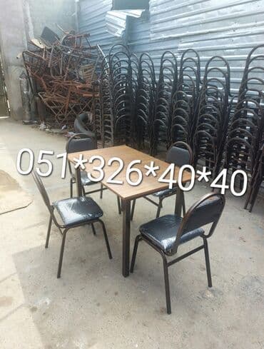 Masa və oturacaq dəstləri: Qonaq otağı üçün, Yeni, Açılan, Dördbucaq masa, 2 stul — 9