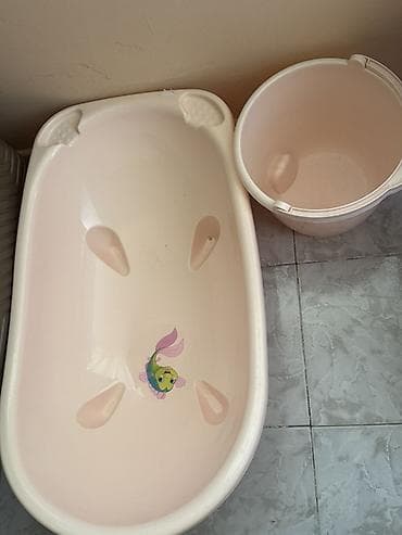 hamam perdeleri: Uşaq vannası və vedrə dəsti - Material: yüngül və davamlı plastik - — 2