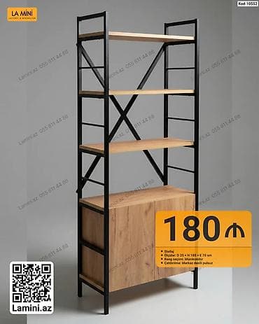 dolap ofis: Məhsul: Stellaj (Kod: 10552) Təsvir: - Minimalist dizaynlı metal — 1