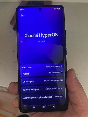iphone x kamera: Redmi Note 14 Pro, 256 GB, rəng - Qara, Sensor, Face ID — 1