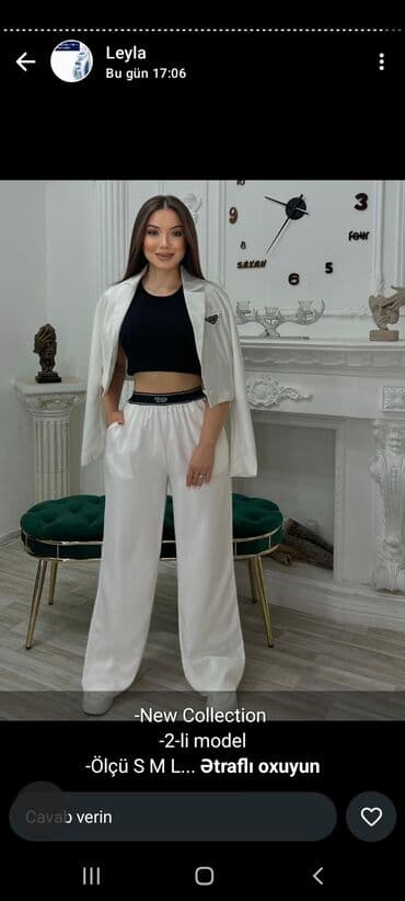 дождевик купить в баку: Qadın geyimləri – Yeni kolleksiya - 2-li dəst: ağ rəngdə şalvar + — 1