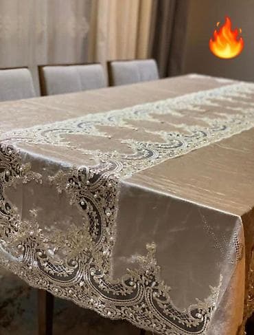 inter tekstil sumqayit: Zərif dizaynlı süfrə - Material: parıltılı atlas effektli parça — 2