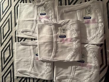 Детская одежда и обувь: Цвет - Белый Майки, Для девочек, 1 - 2 года — 1