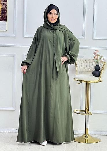 qara hicab: Qadınlar üçün klassik abaya dəsti - Model: Geniş kəsimli, tam örtülü — 3