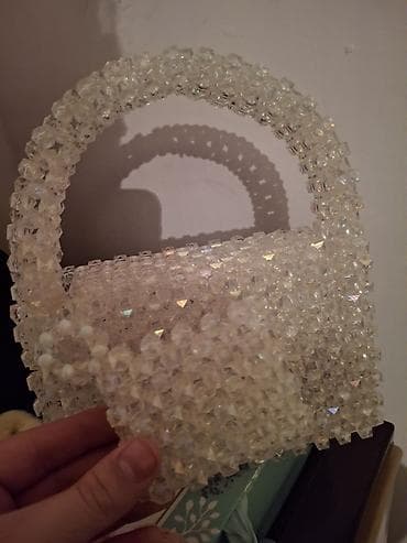 patek phlippe saat: Kristal muncuqdan əl işi çanta - Material: şəffaf, parıltılı — 4