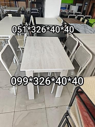 Mətbəx üçün, Yeni, Açılmayan, Dördbucaq masa, 4 stul