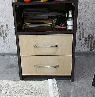 İki çekmecəli komod/kiçik tumba - Material: Laminat/LDSP korpus, tünd