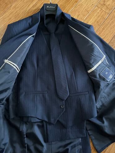 kişi ucun klassik qara kostyum: Kostyum dəsti (jilet+pencək+şalvar) bir-iki dəfə istifadə olunub — 2